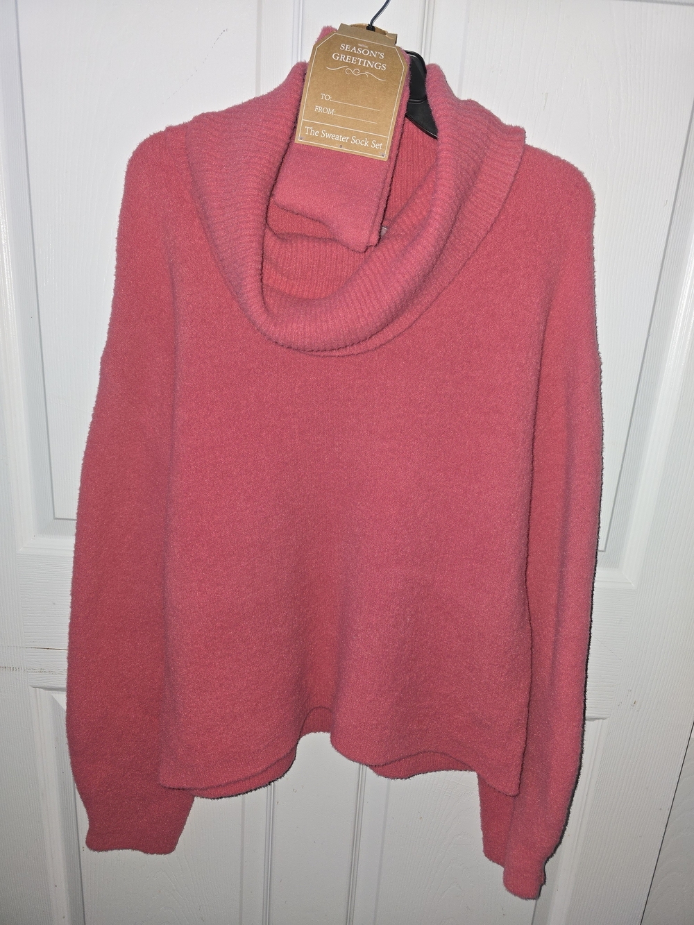 Tahari Rose Pink Cowl Neck Sweater